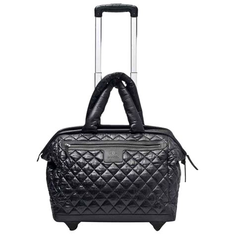 chanel black leather carry on luggage|Chanel backpack 2022.